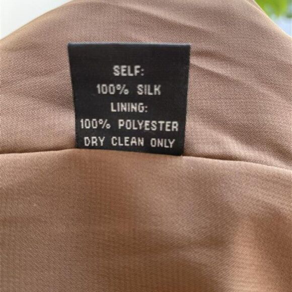 Vtg Y2K Anthropologie Lapis 100% Silk Floral Appliqué Brown Pink Skirt Sz Large - Picture 9 of 10